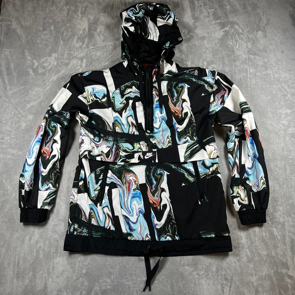 Nike Women's‎ Marble Print Half-Zip Hooded Jacket Windbreaker Size S